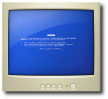A blue screen error screen.